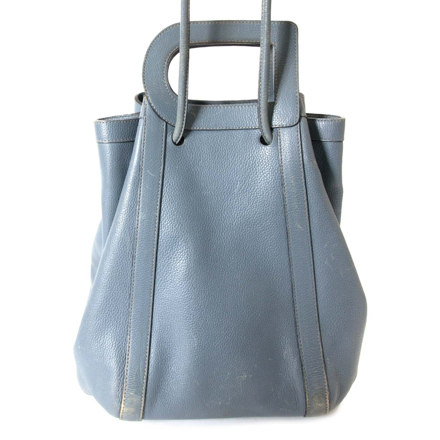 Delvaux Blue Punch Shoulder Bag now for sale at labellov vintage fashion webshop belgium