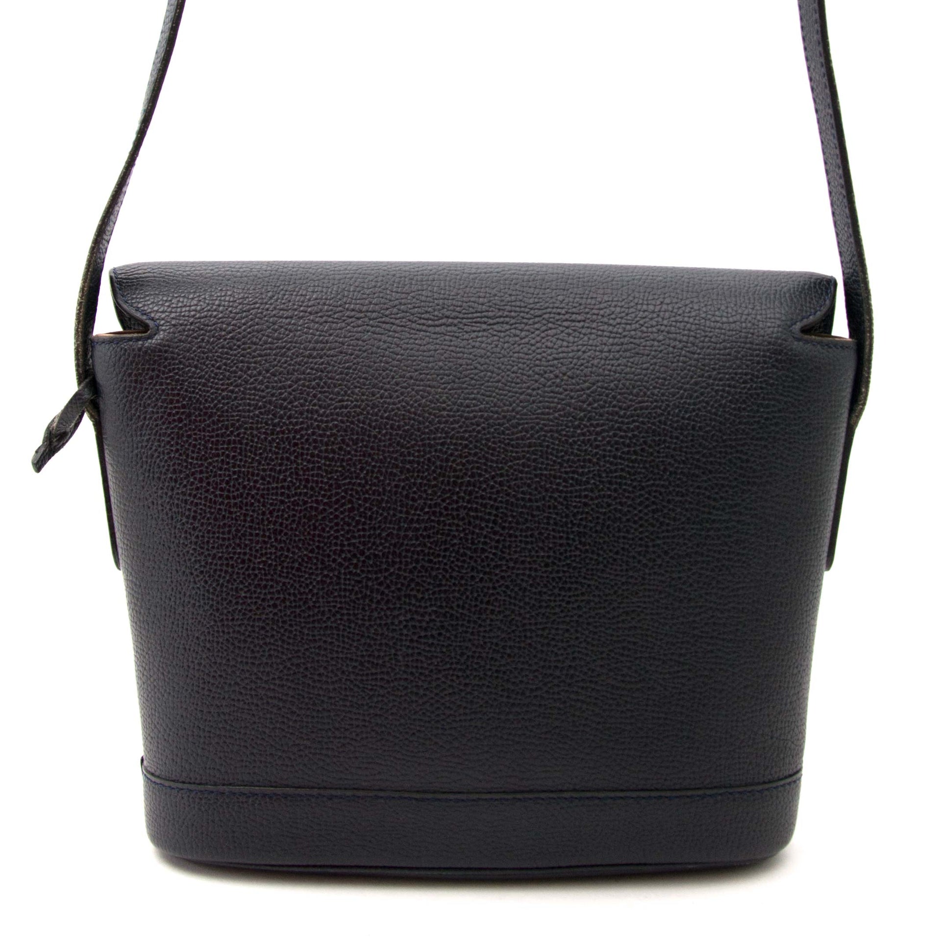 acheter en ligne seconde main Delvaux Blue Leather Cross-Body Bag