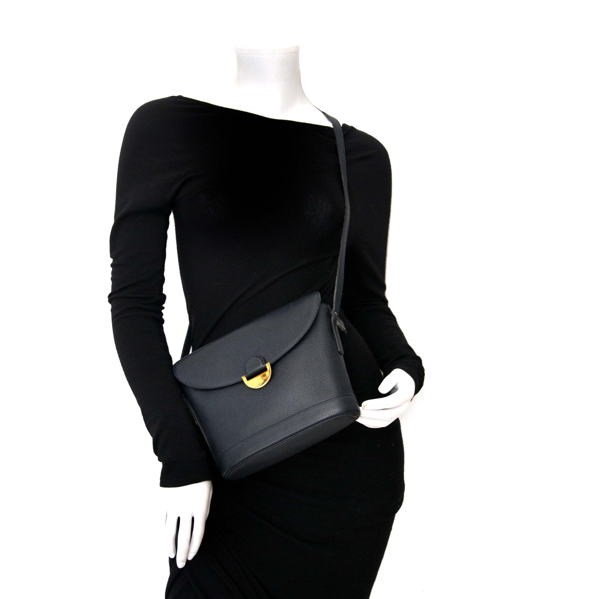 Sac bandoulière Delvaux en cuir bleu