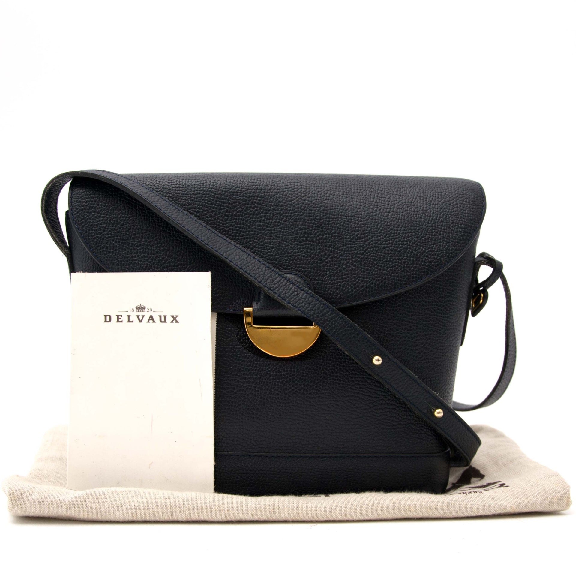 koop online aan de beste prijs Delvaux Blue Leather Cross-Body Bag