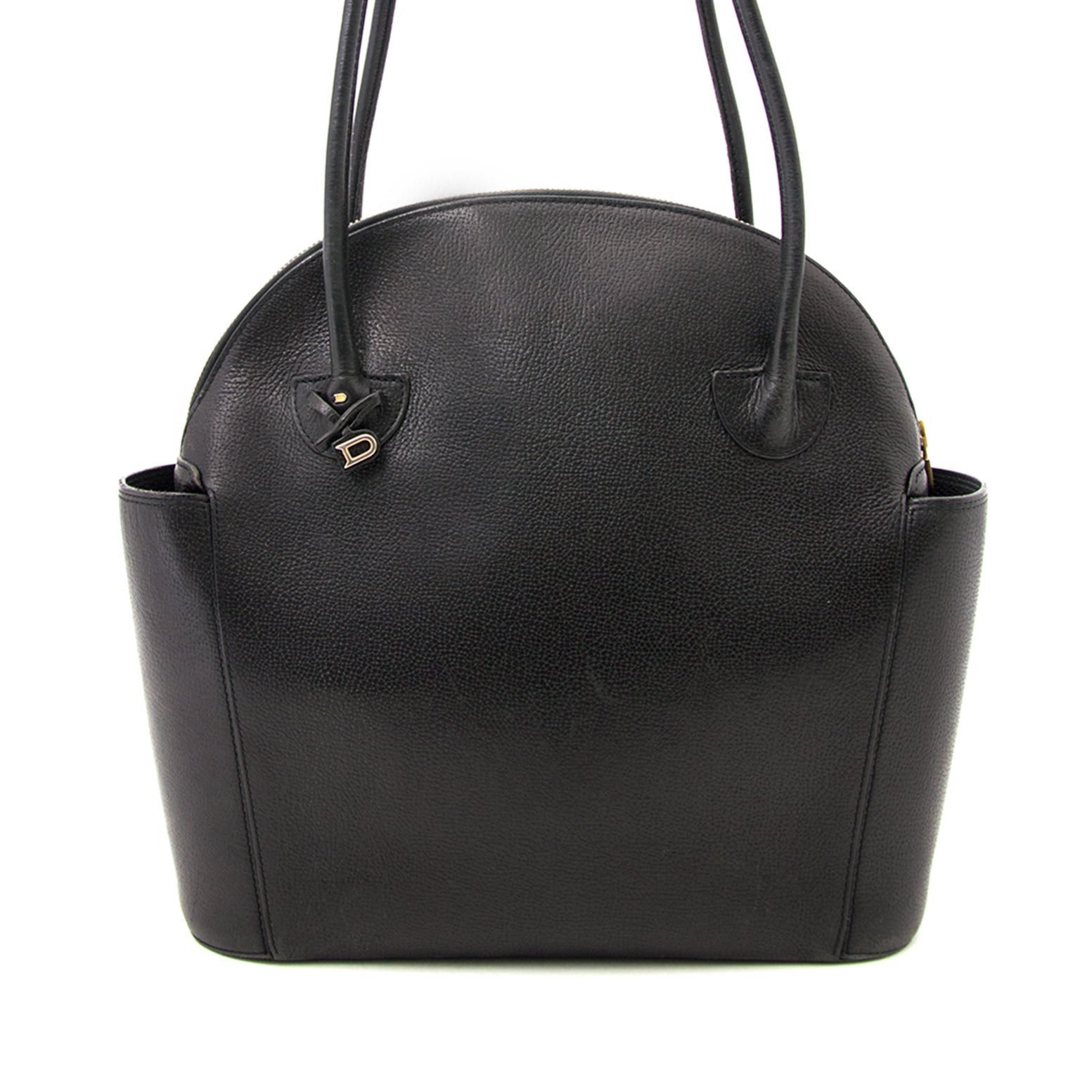 Delvaux Mousson Zwart Leren Schoudertas