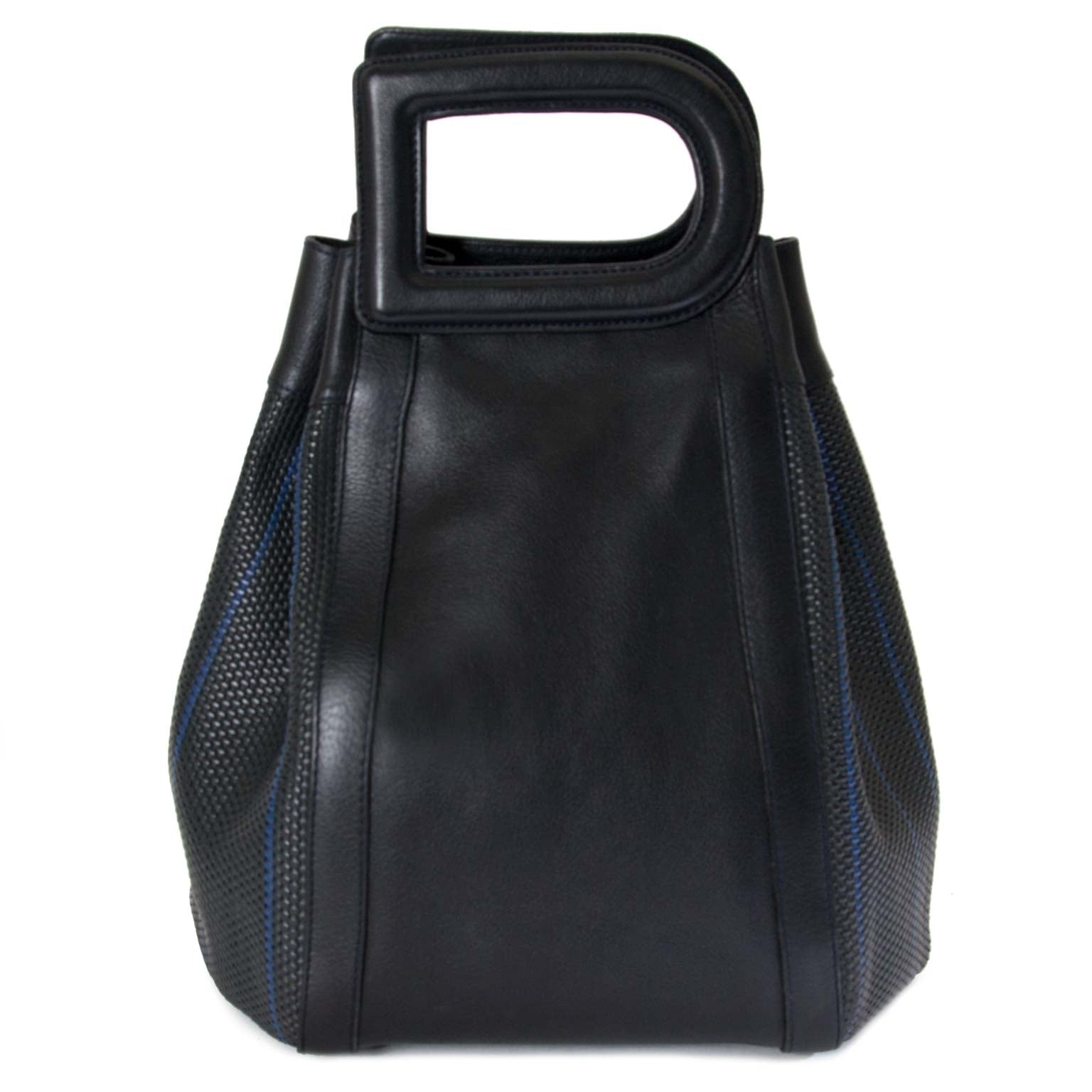 Delvaux Dark Blue Caraibes D Top Handle Shoulder Bag now for sale at labellov vintage fashion webshop belgium