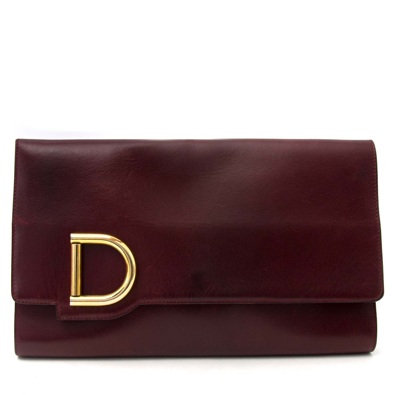 Delvaux Bordeaux Leather Clutch