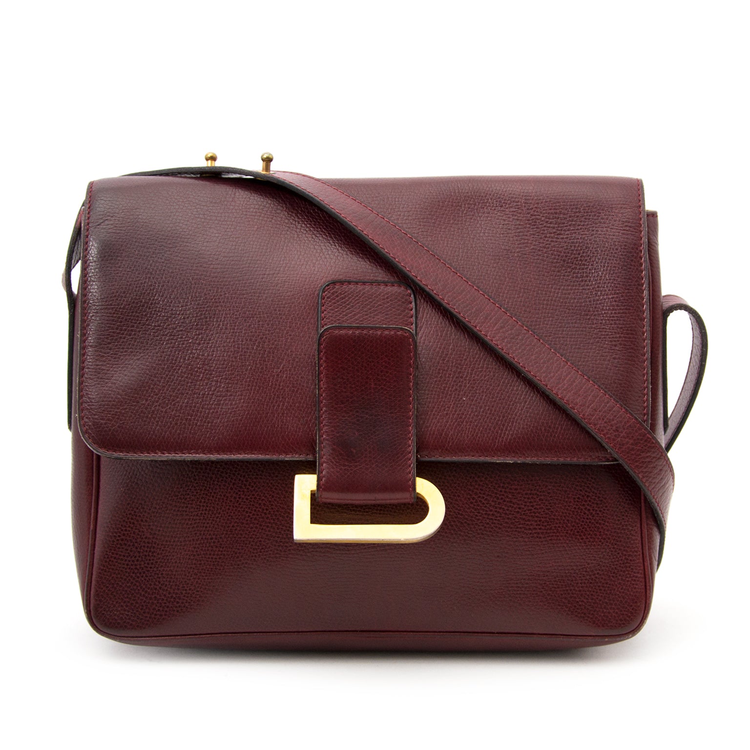 Shop safe online aan de beste prijs Delvaux Dark Red Shoulder Bag Poirier bij Labellov.com