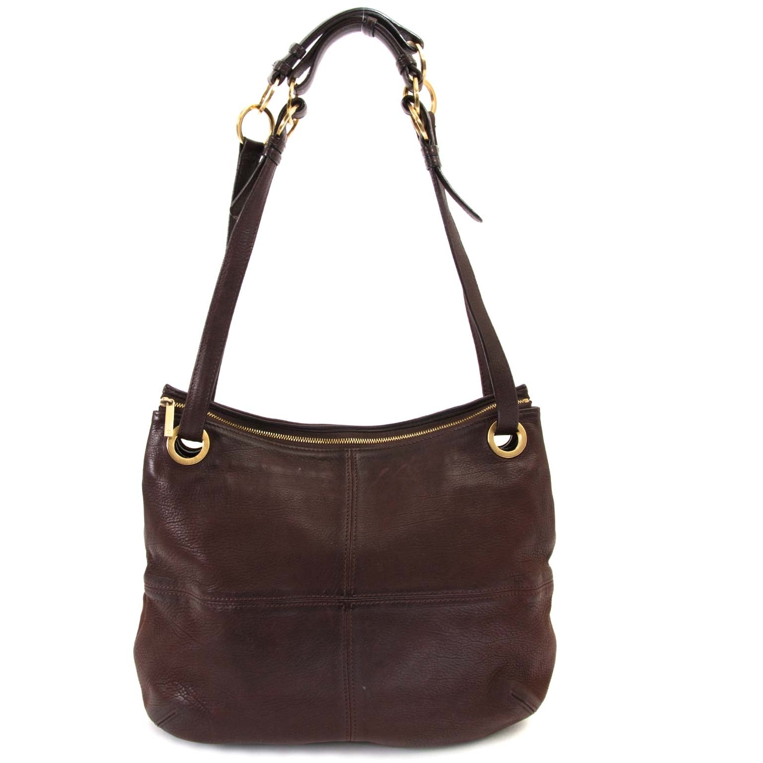 Delvaux Brown Leather Emile Patchwork Bag