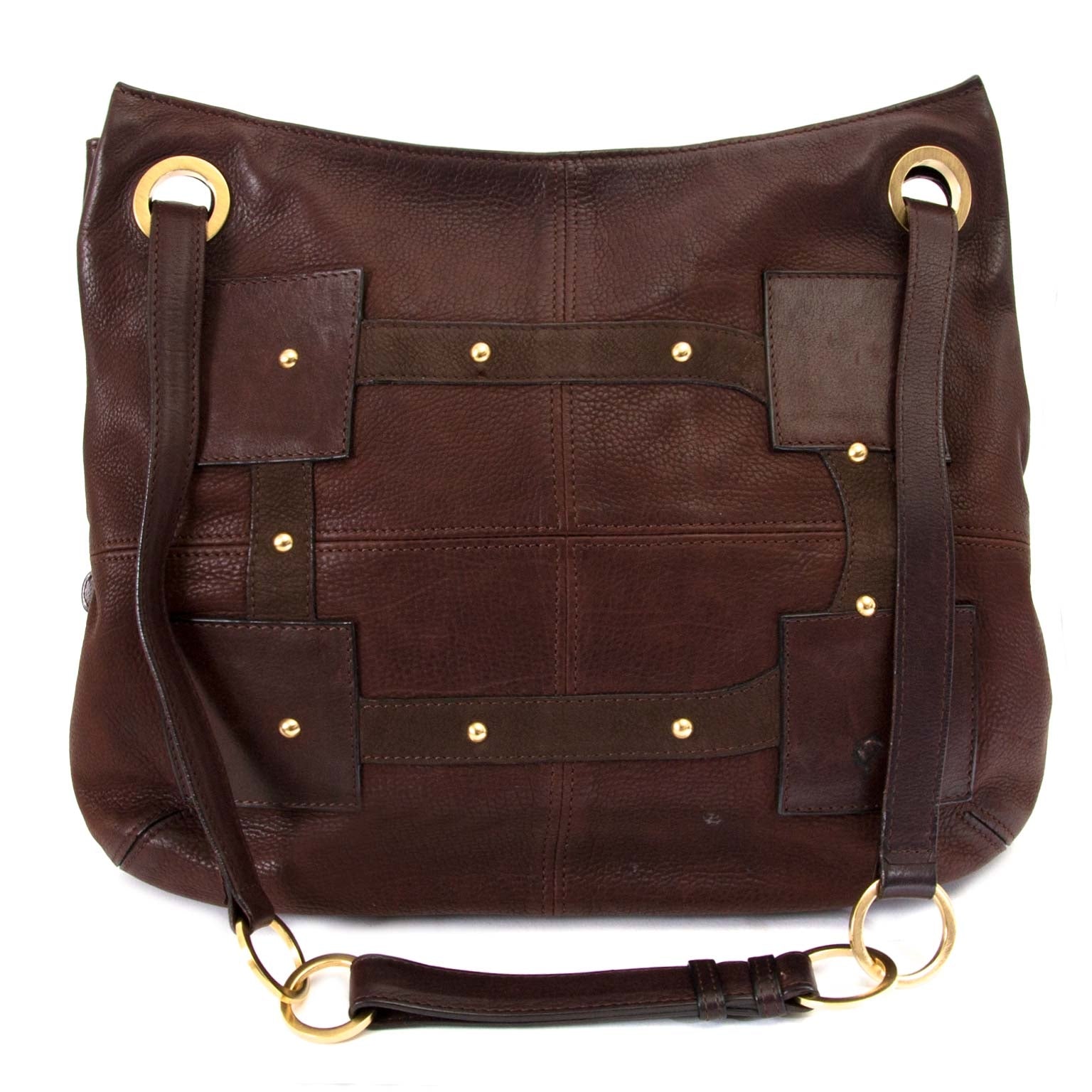 Delvaux Brown Leather Emile Patchwork Bag