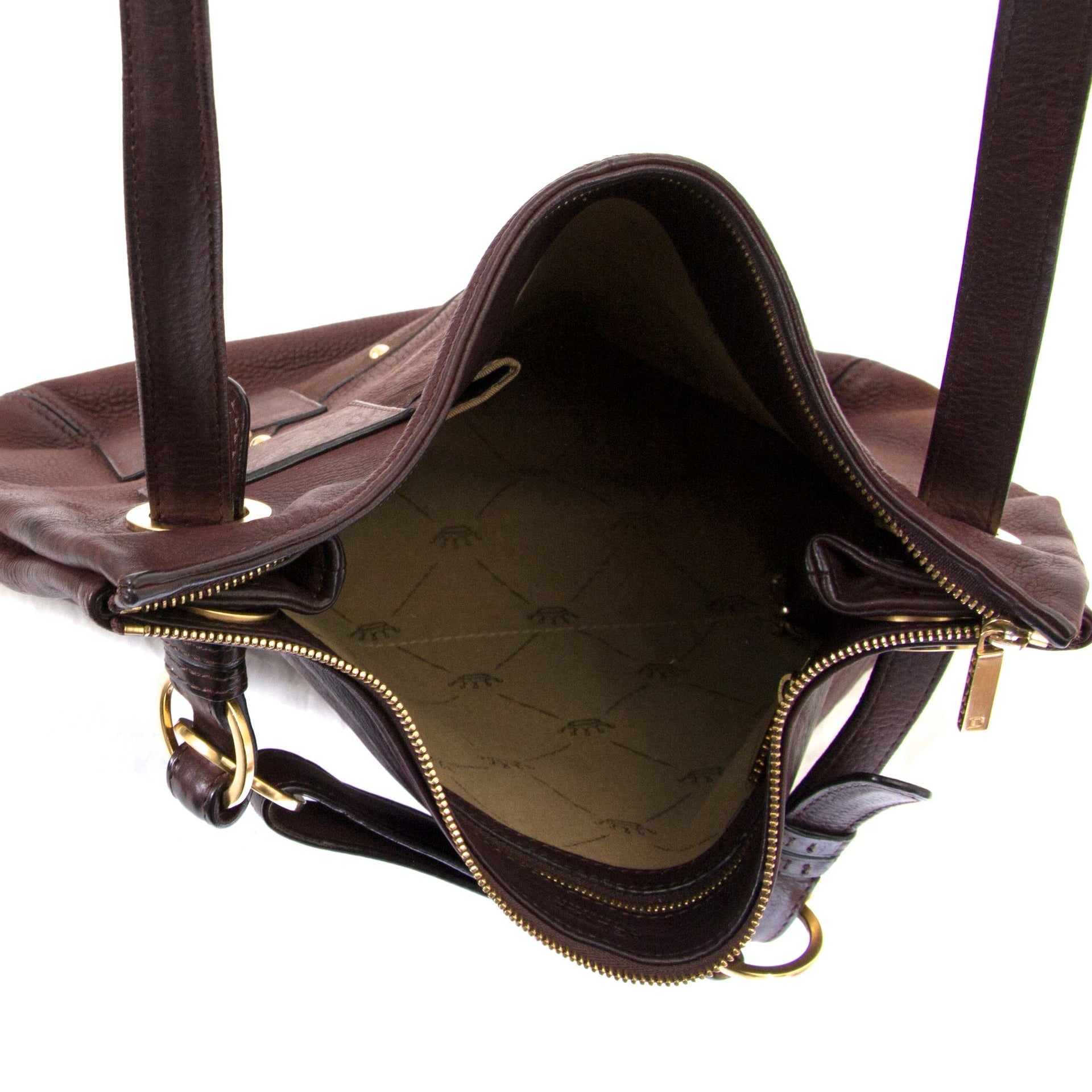 Delvaux Brown Leather Emile Patchwork Bag