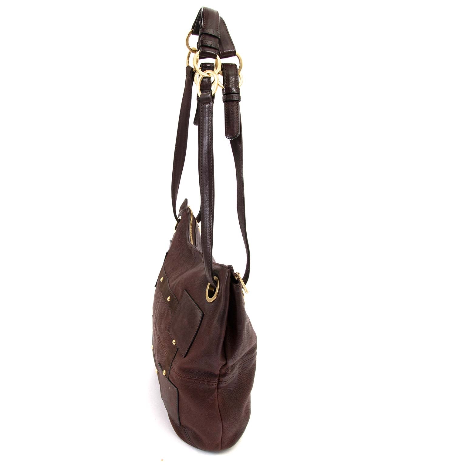 Delvaux Brown Leather Emile Patchwork Bag