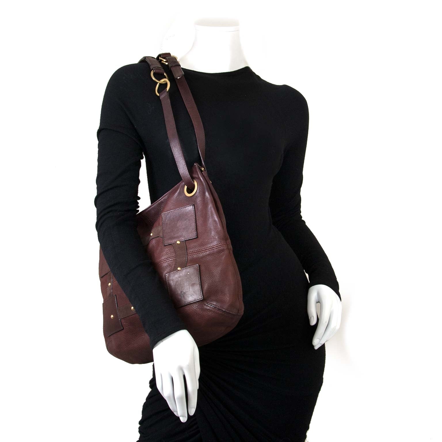 Delvaux Brown Leather Emile Patchwork Bag