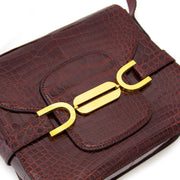 shop safe and secure online at labellov.com Delvaux Vintage Bordeaux Croco Leather Bag