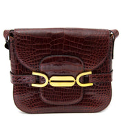 Delvaux Vintage Bordeaux Croco Leather Bag safe and secure online at labellov.com