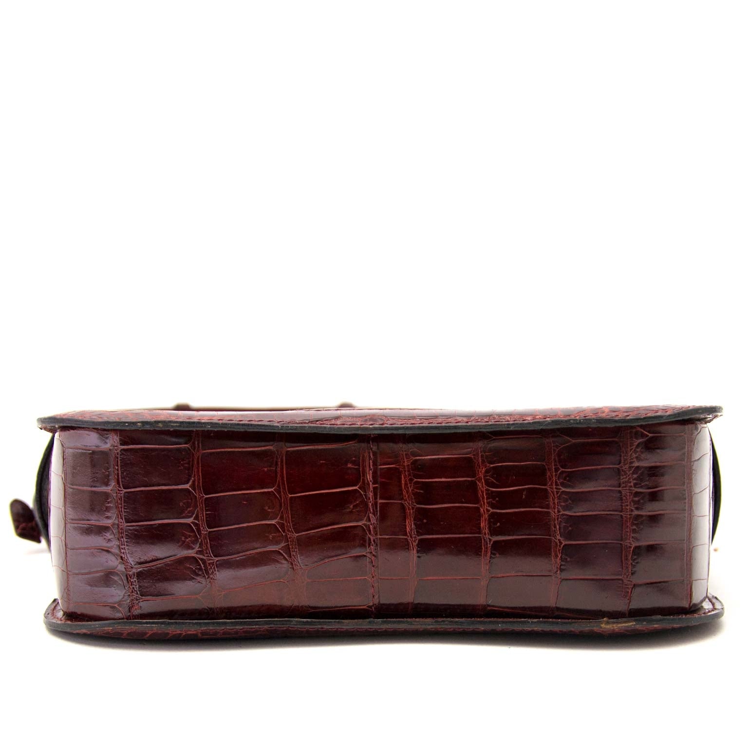 Delvaux Vintage Bordeaux Croco Leather Bag nu online bij labellov.com de tweedehands webshop