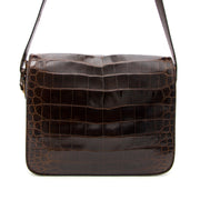 Belgian pride Delvaux comes with a gorgeous Delvaux Brown Croco Bourgogne Shoulder Bag online available