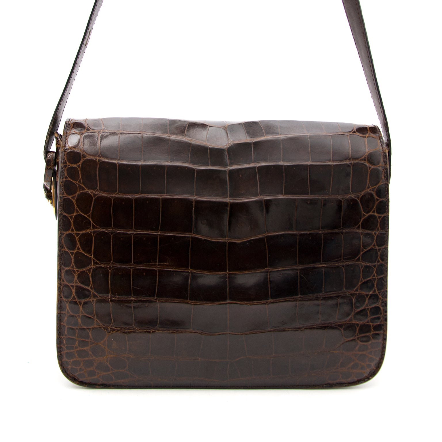 Belgian pride Delvaux comes with a gorgeous Delvaux Brown Croco Bourgogne Shoulder Bag online available