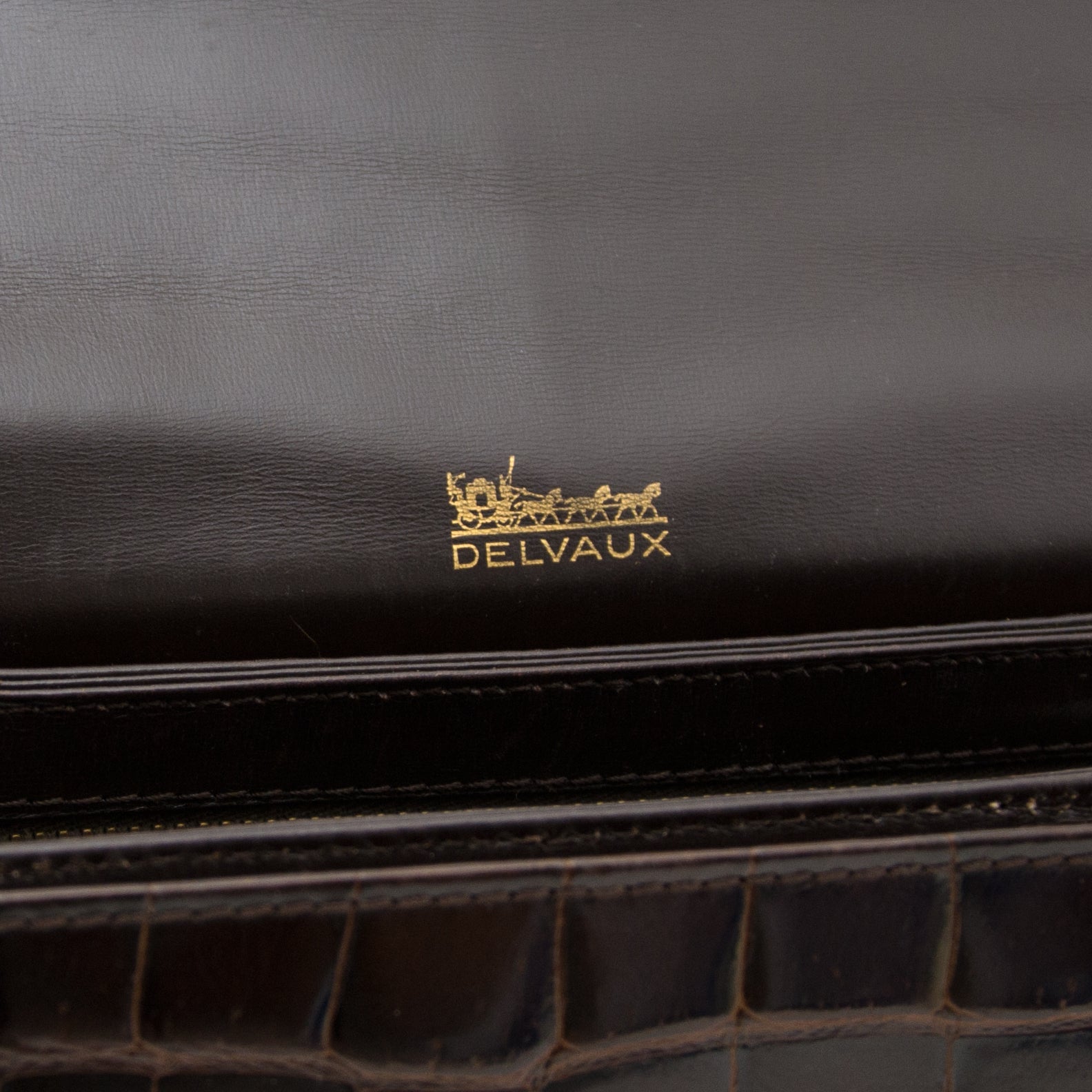 Interested in an authentic Delvaux Brown Croco Bourgogne Shoulder Bag?