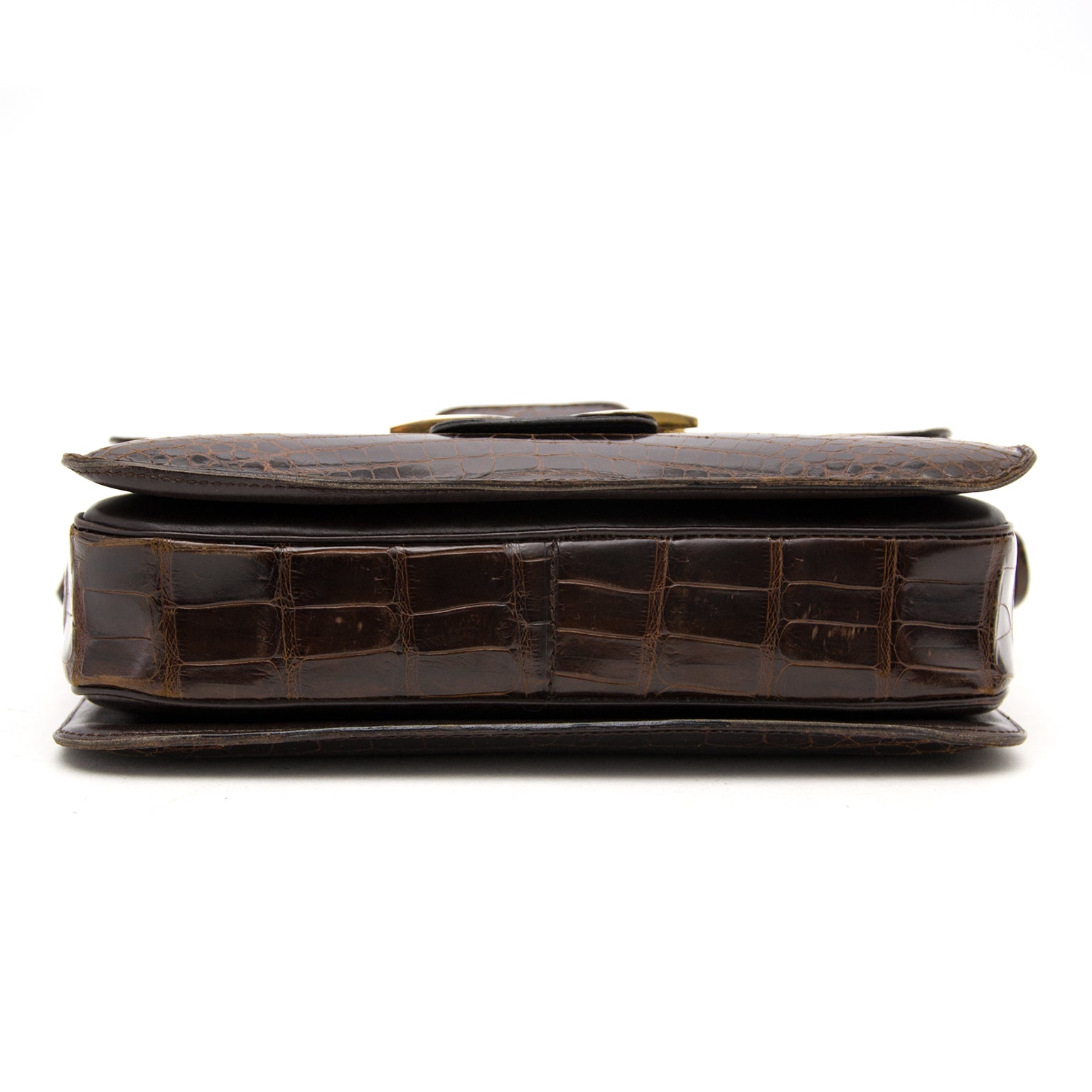 Delvaux Brown Croco Bourgogne Shoulder Bag – Labellov