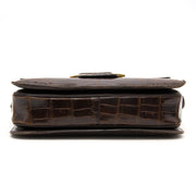 The height of luxury, it is all about the Delvaux Brown Croco Bourgogne Shoulder Bag