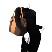 koop veilig on Delvaux Brown Airess Shoulder Bag Canvas + Toiletry case