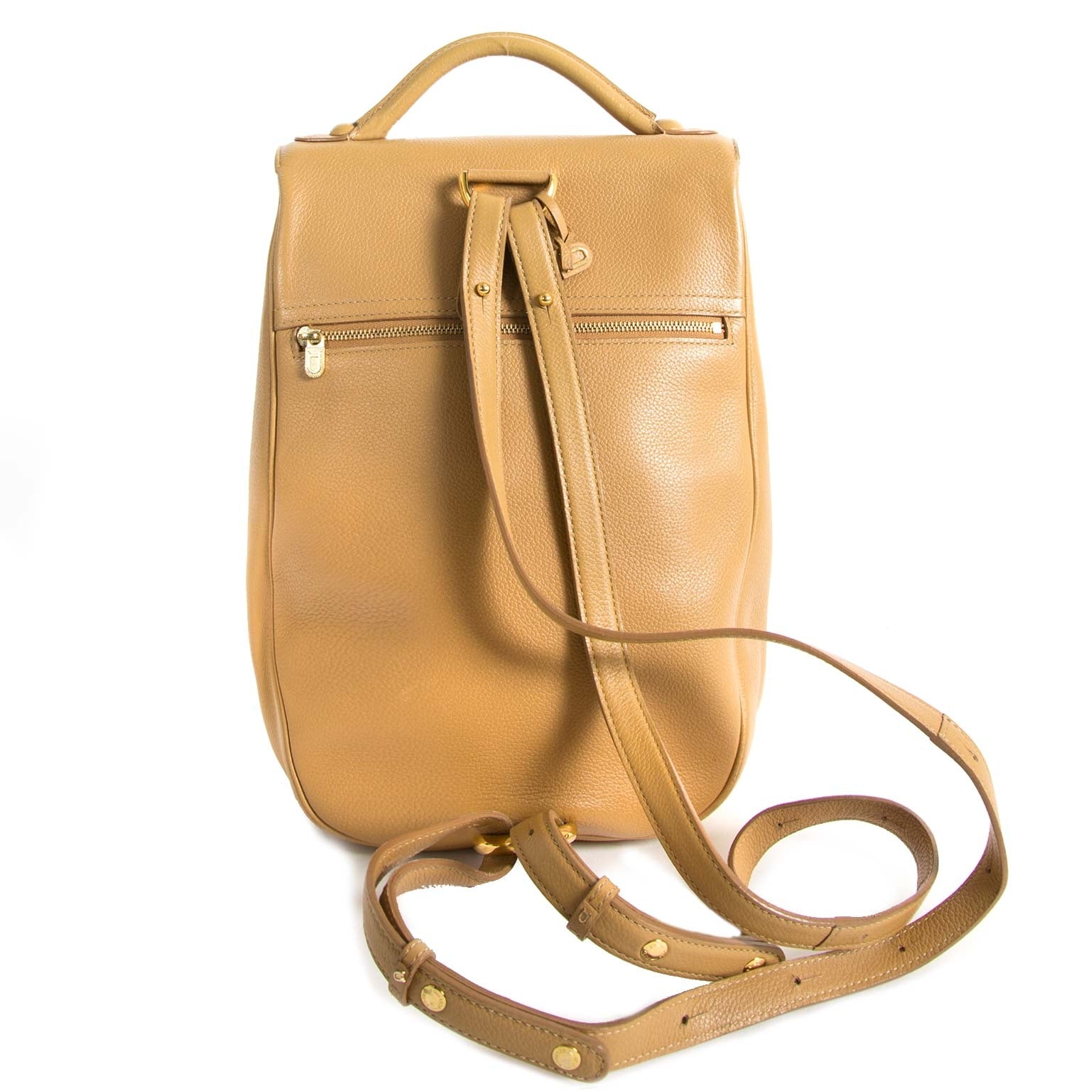 Delvaux Beige Brillant Backpack now for sale at labellov vintage fashion webshop belgium