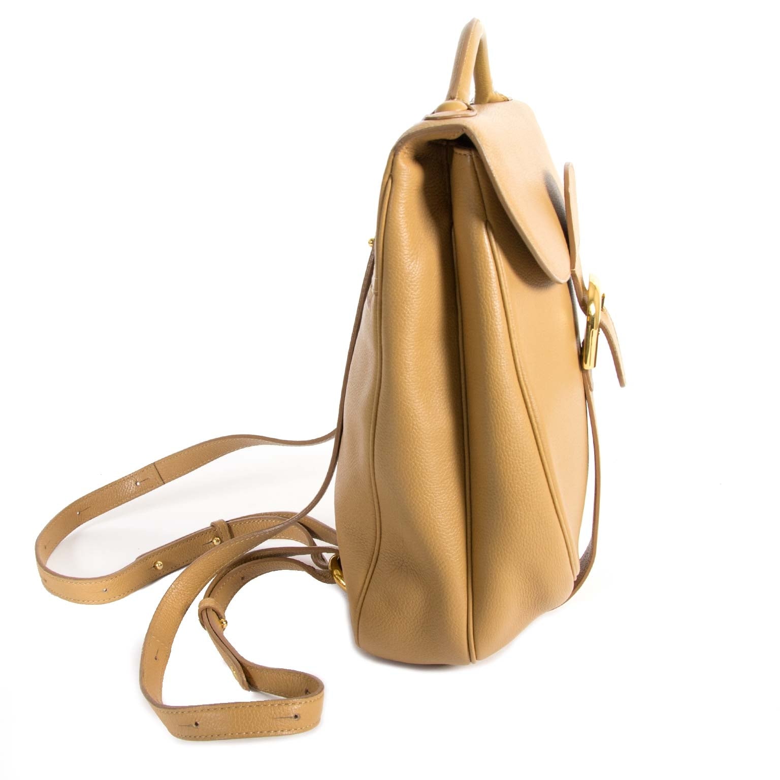 Delvaux Beige Brillant Backpack now for sale at labellov vintage fashion webshop belgium