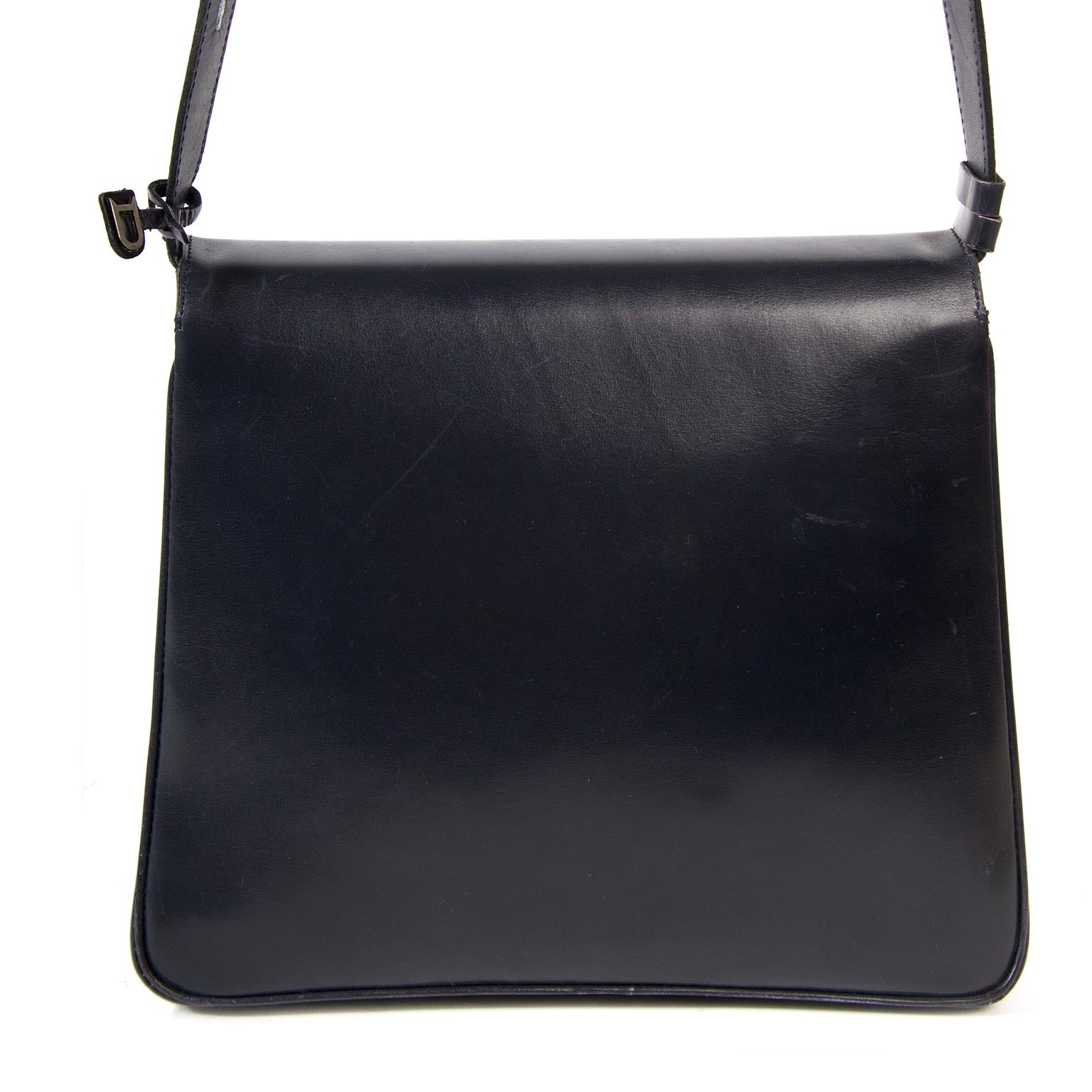 Delvaux Brillant Baudrier blue leather bag now for sale at labellov vintage fashion webshop belgium