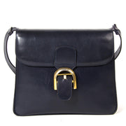 Delvaux Brillant Baudrier blue leather bag now for sale at labellov vintage fashion webshop belgium