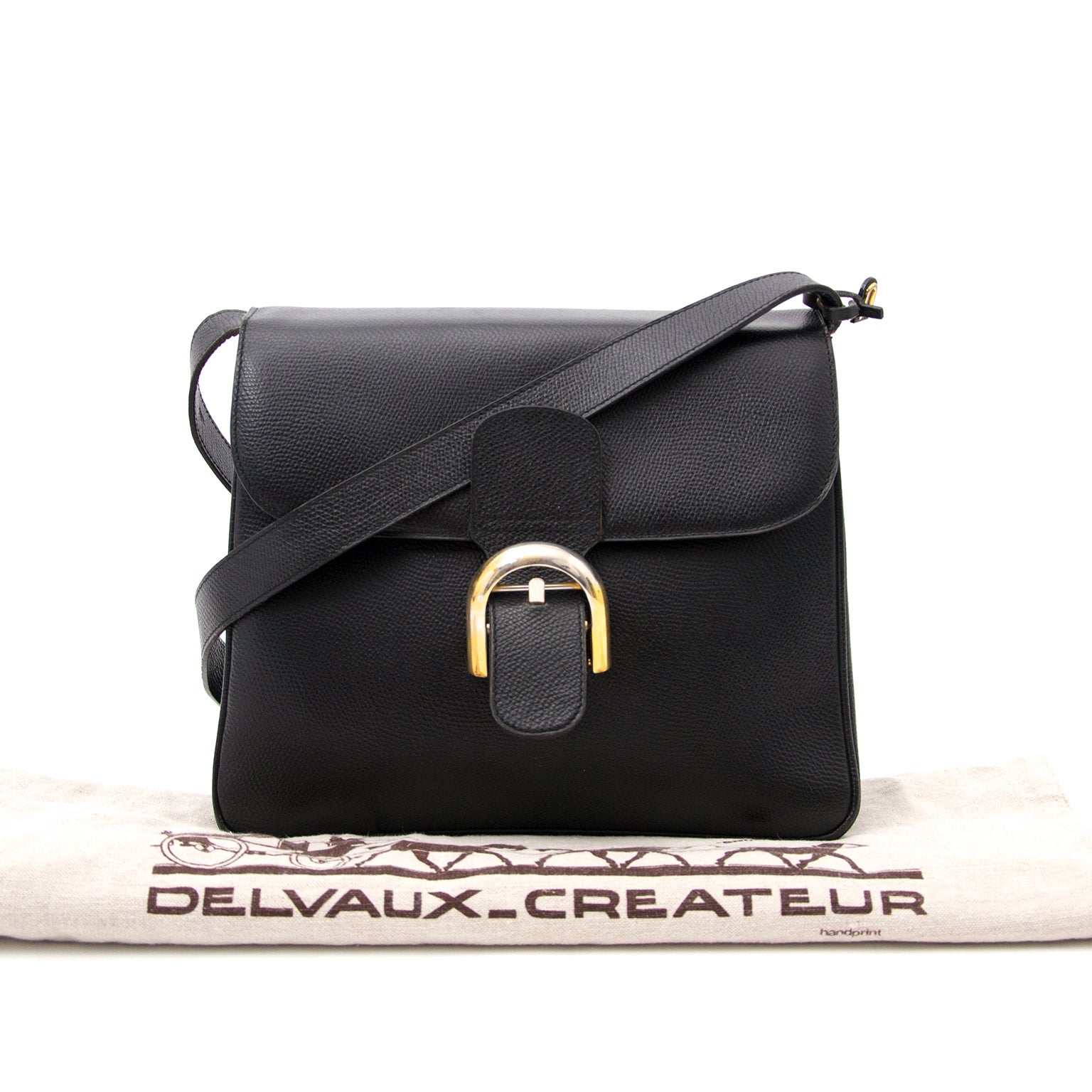 Shop online Delvaux Brillant Baudrier Black Leather Bag at Labellov.com