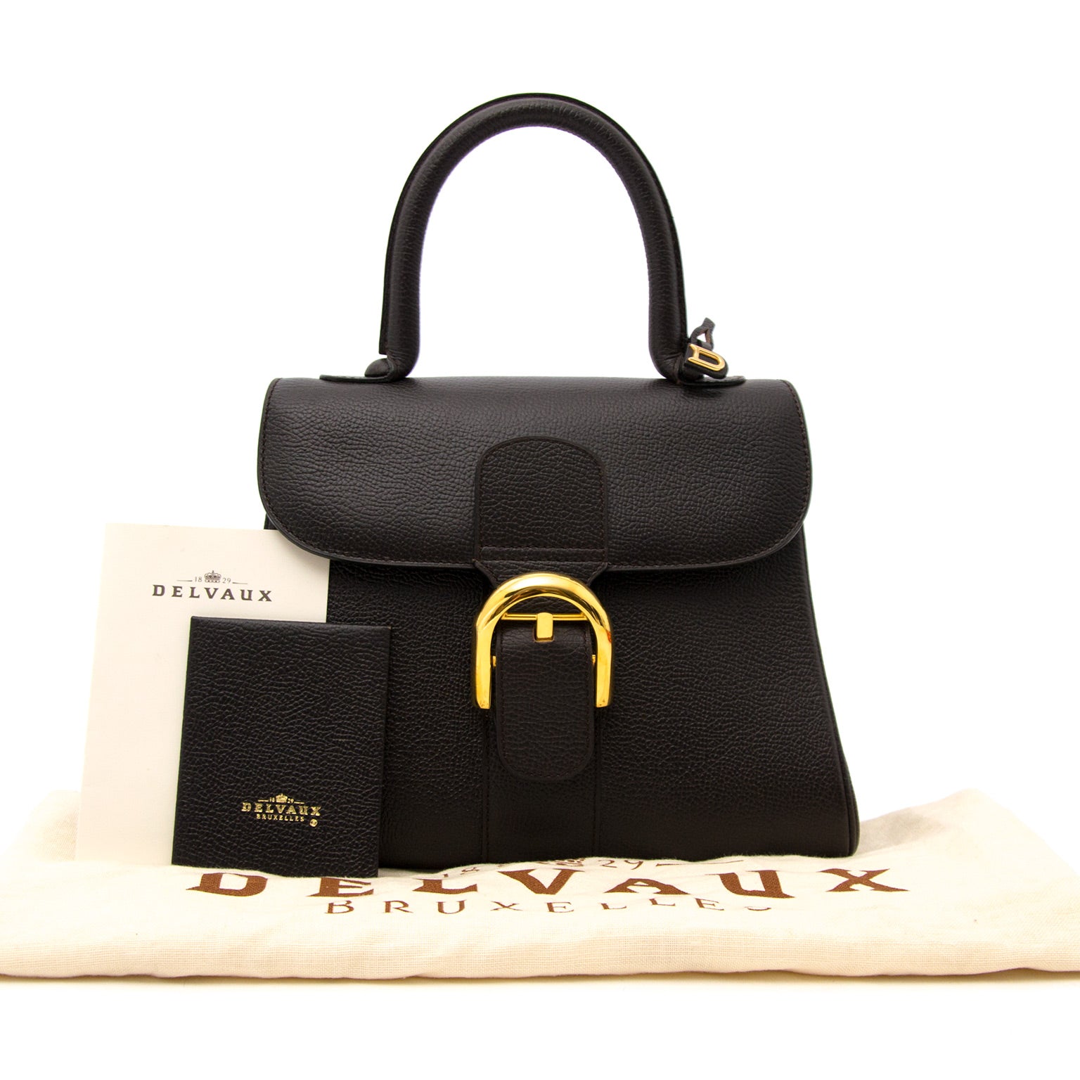 shop safe online at the best price secondhand Delvaux Dark Brown Brillant PM