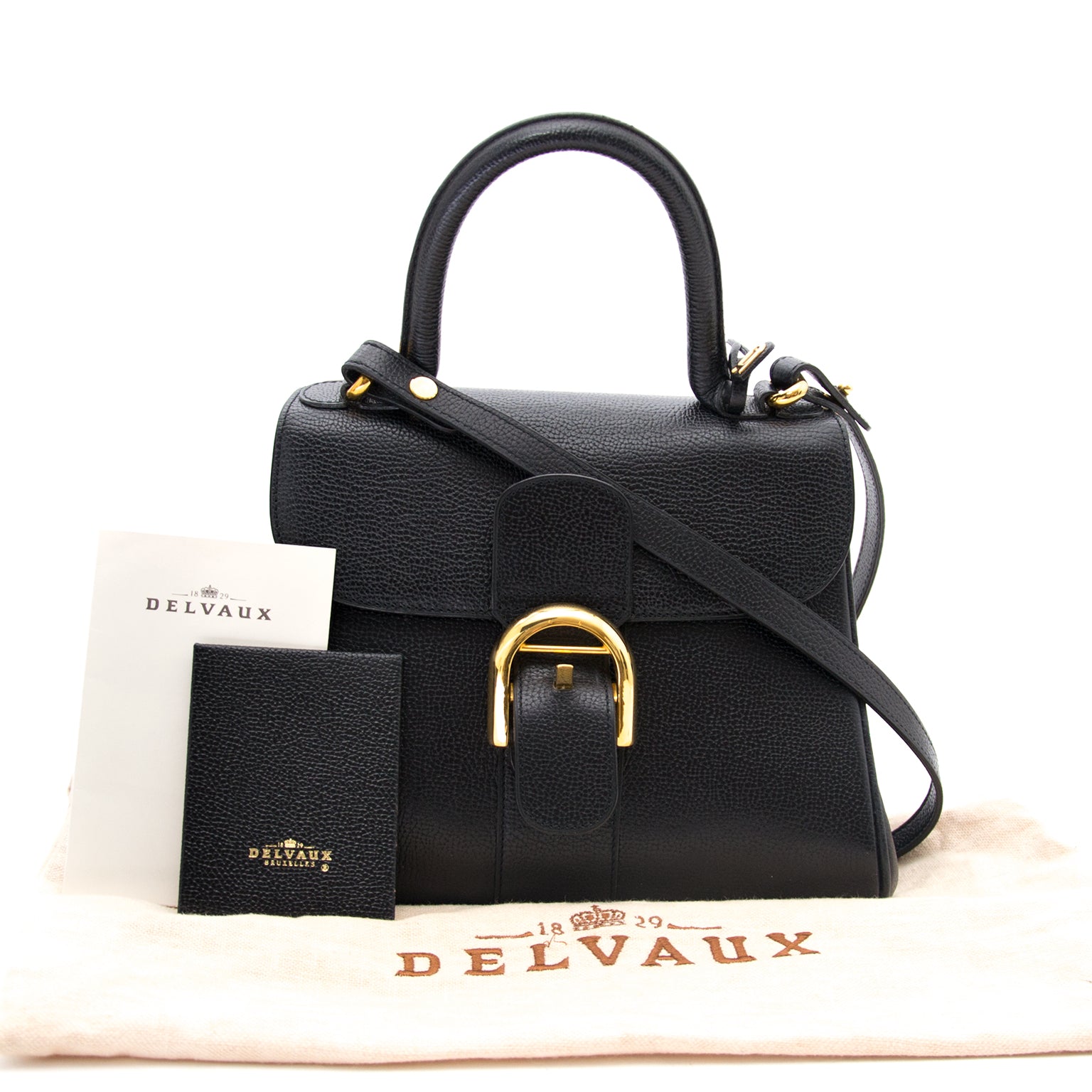 acheter en ligne pour le meilleur prix sac a main Delvaux Black Brillant PM + Strap