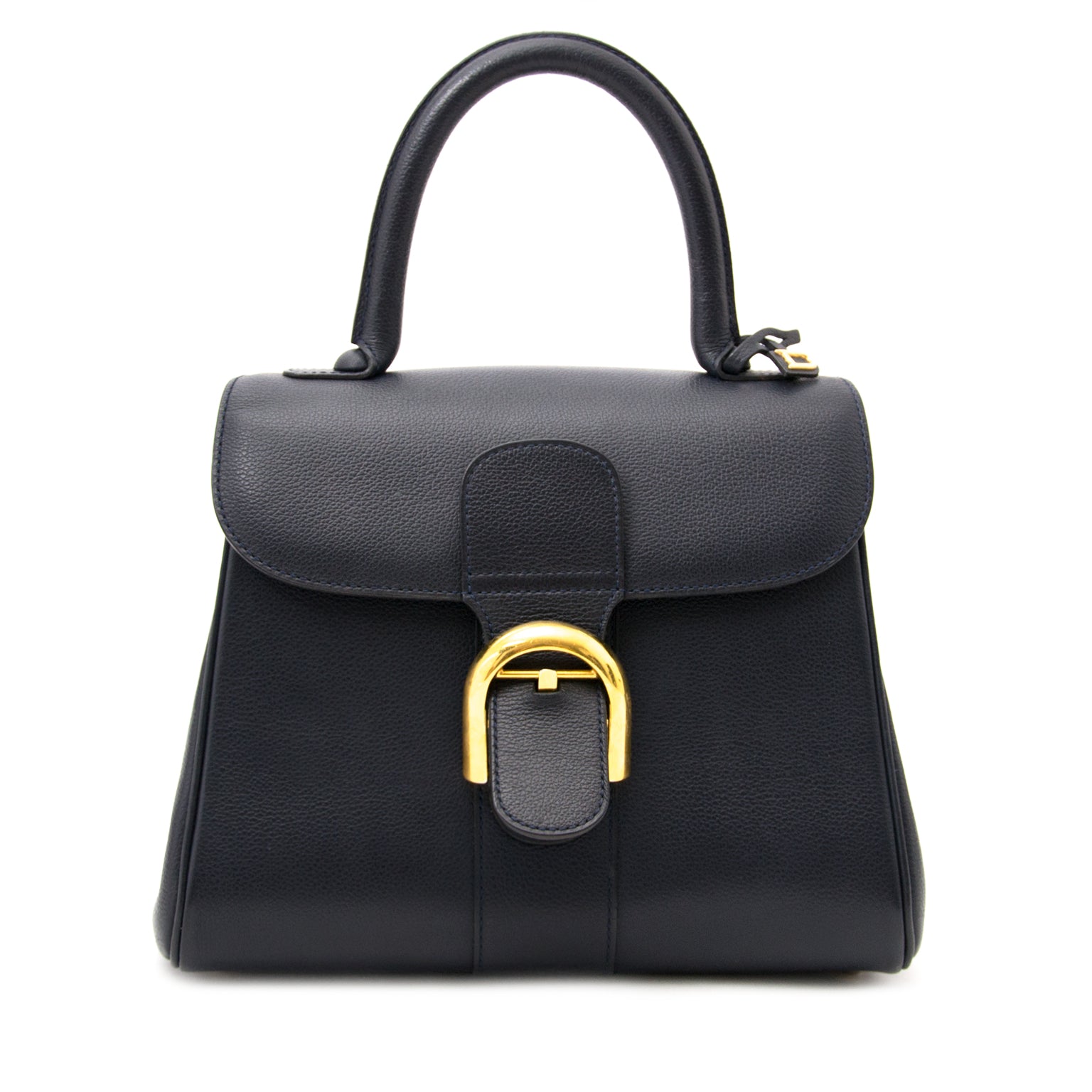 acheter en ligne seconde main sac a main Delvaux Dark Blue Brillant PM