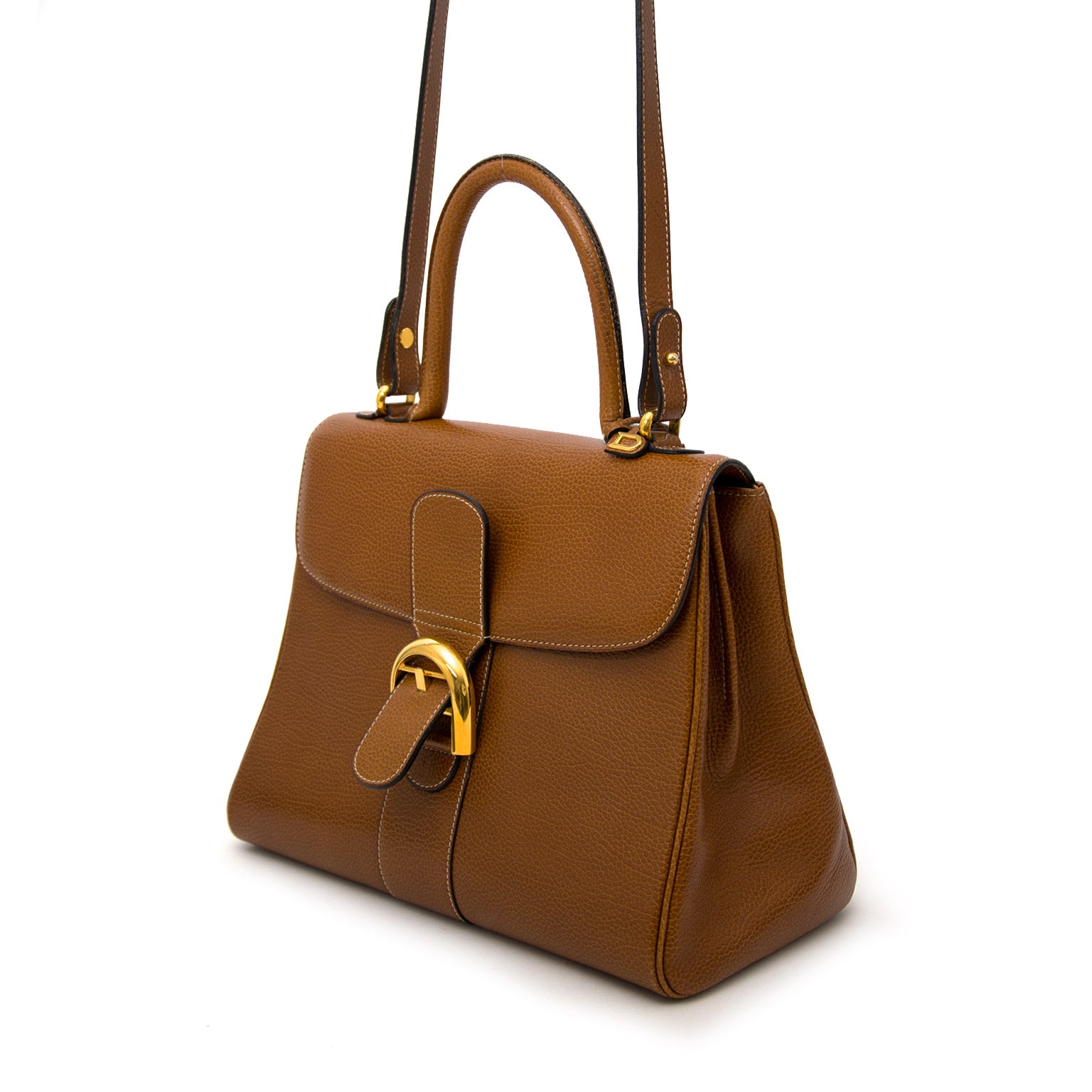 comme neuf seconde main Delvaux Brillant MM Cognac GHW + Strap