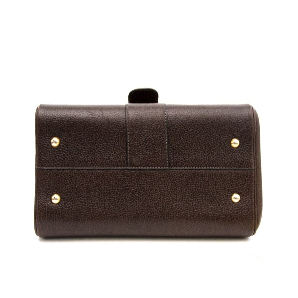 shop safe online like new 100% authentic luxury bags Belgium Delvaux Brillant MM Brown