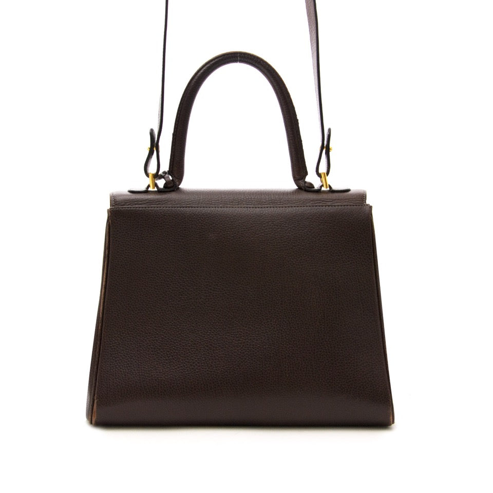 2de hands aan de beste prijs Delvaux Brillant Dark Brown MM GHW + Strap