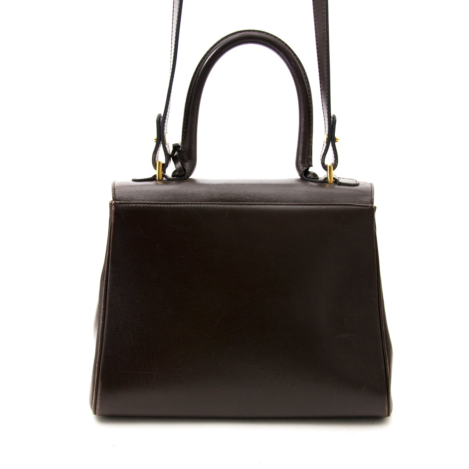 shop safe online seconde main Delvaux Brown Brillant MM + Strap pour le meilleur prix