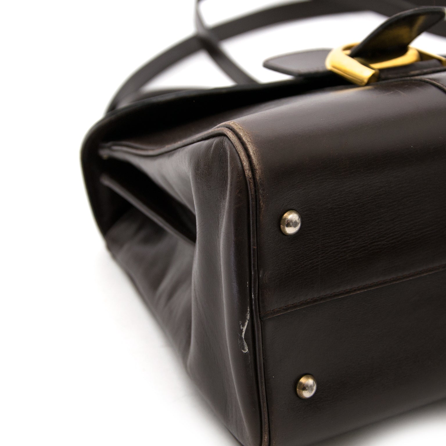 shop safe online seconde main Delvaux Brown Brillant MM + Strap pour le meilleur prix