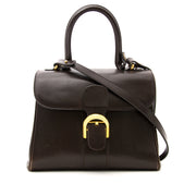 koop veilig online tweedehands Delvaux Brown Brillant MM + Strap