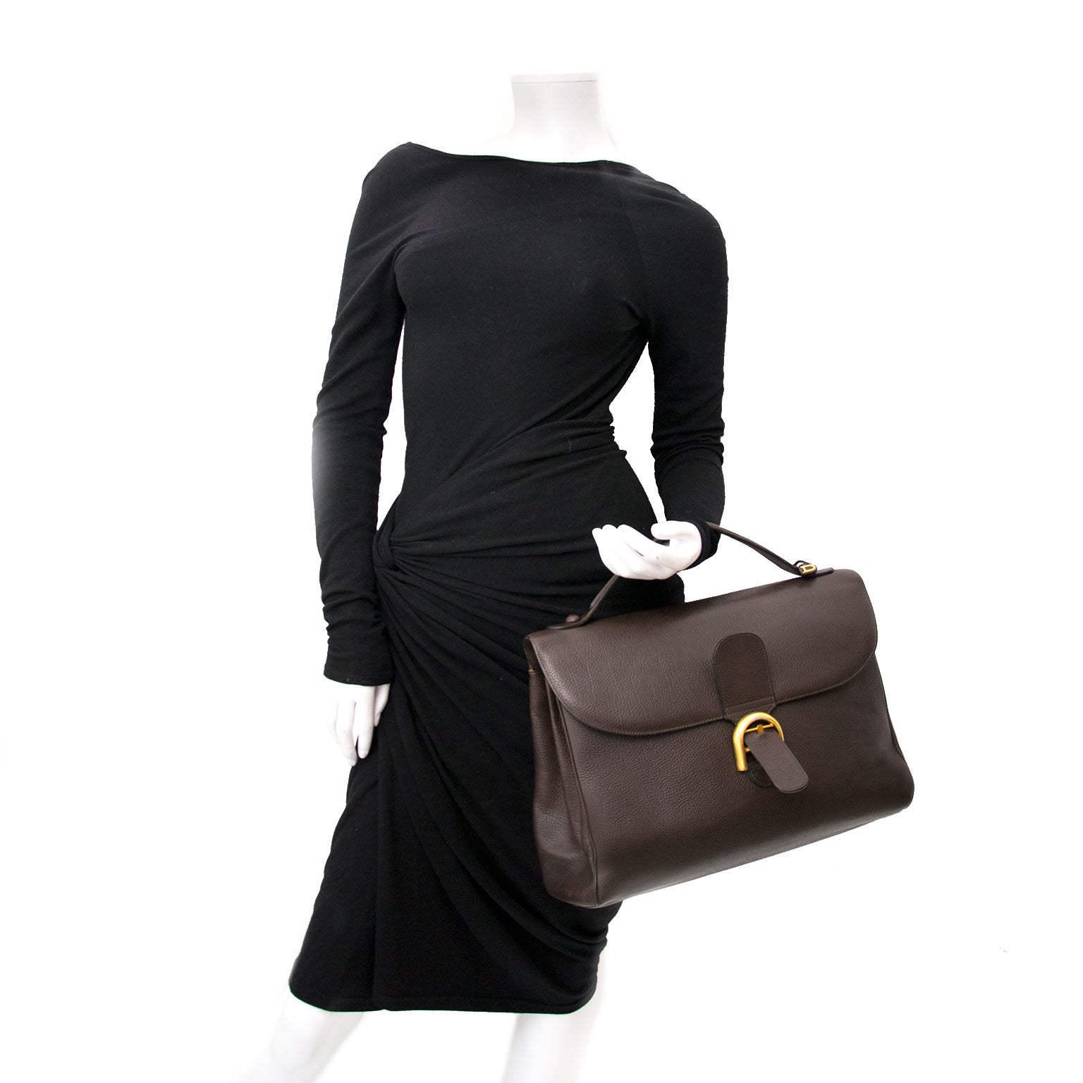 comme neuf sac a main Delvaux Brown Brillant Briefcase pour le meilleur prix