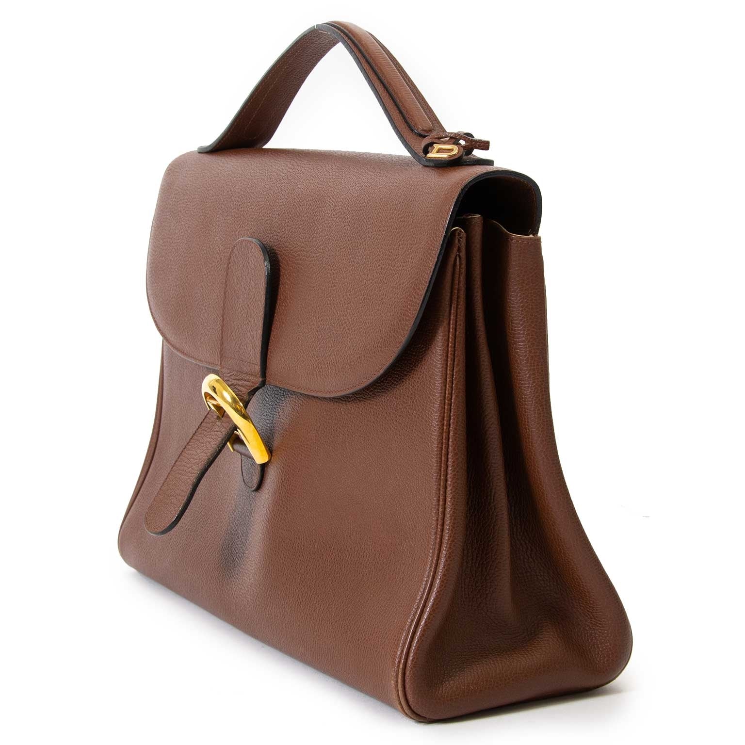 delvaux bruin brillant aktentas nu te koop bij labellov vintage mode webshop belgië