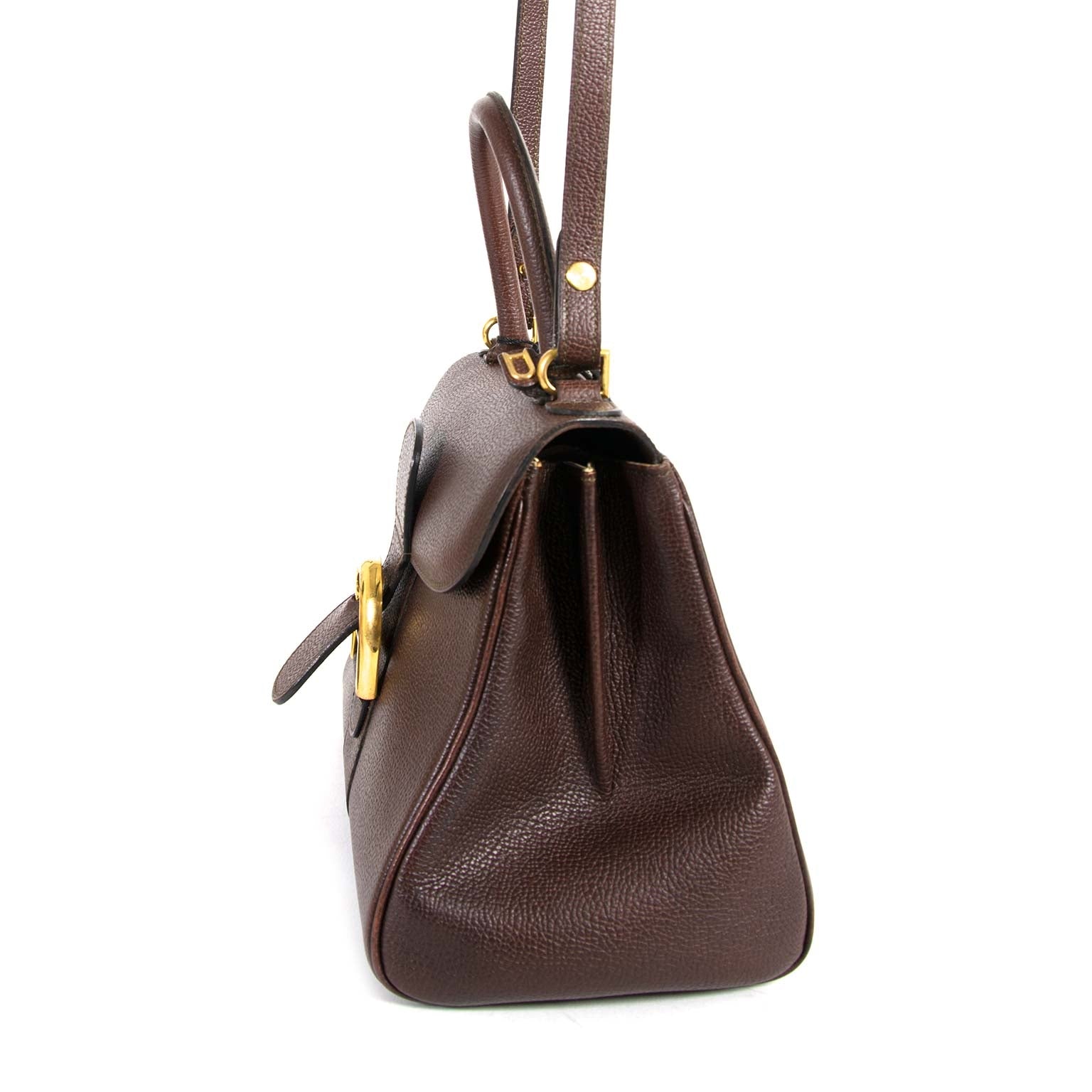 Delvaux Brillant Brown PM Bag now for sale at Labellov vintage fashion webshop belgium