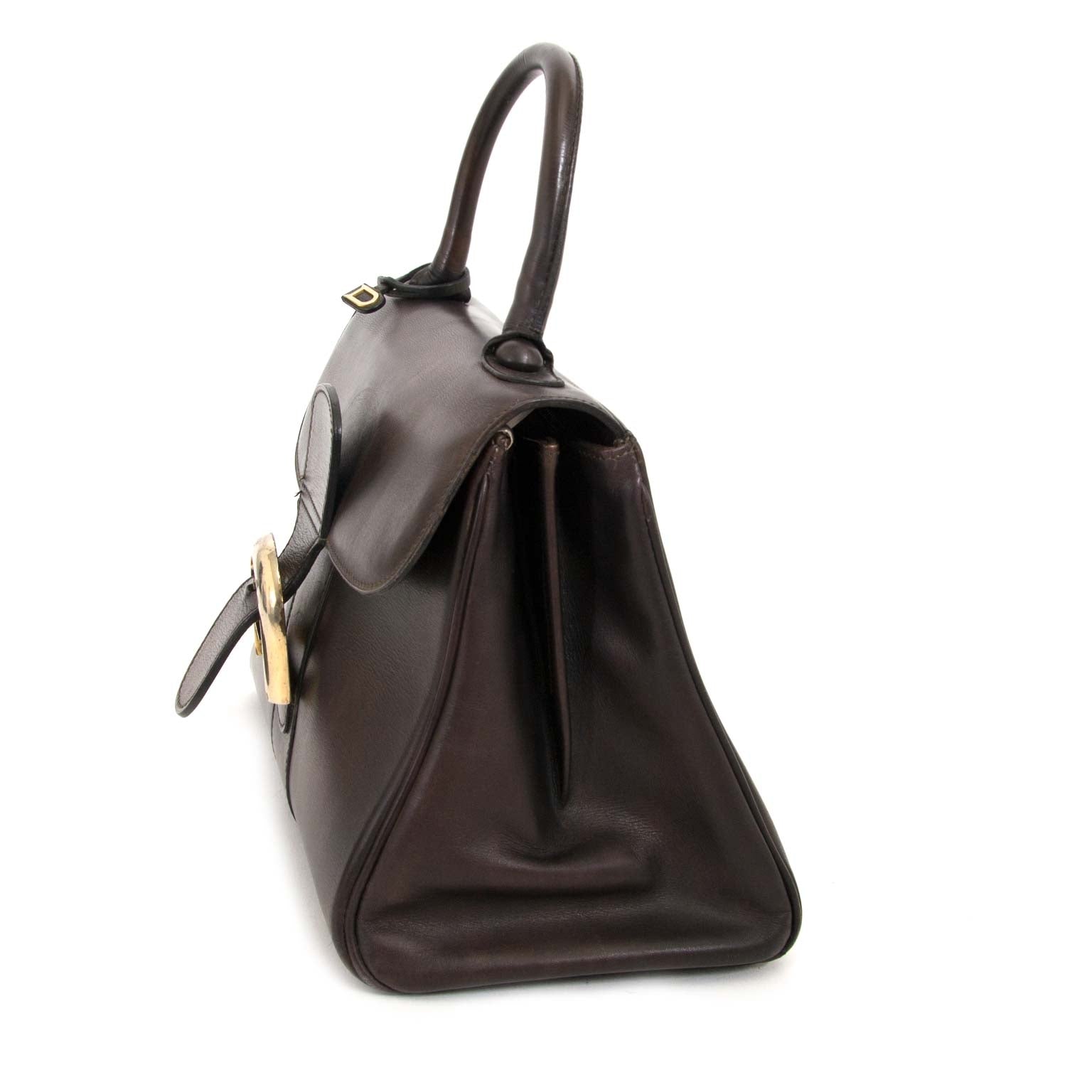 delvaux vintage brown boxcalf brillant pm now for sale at labellov vintage fashion webshop belgium