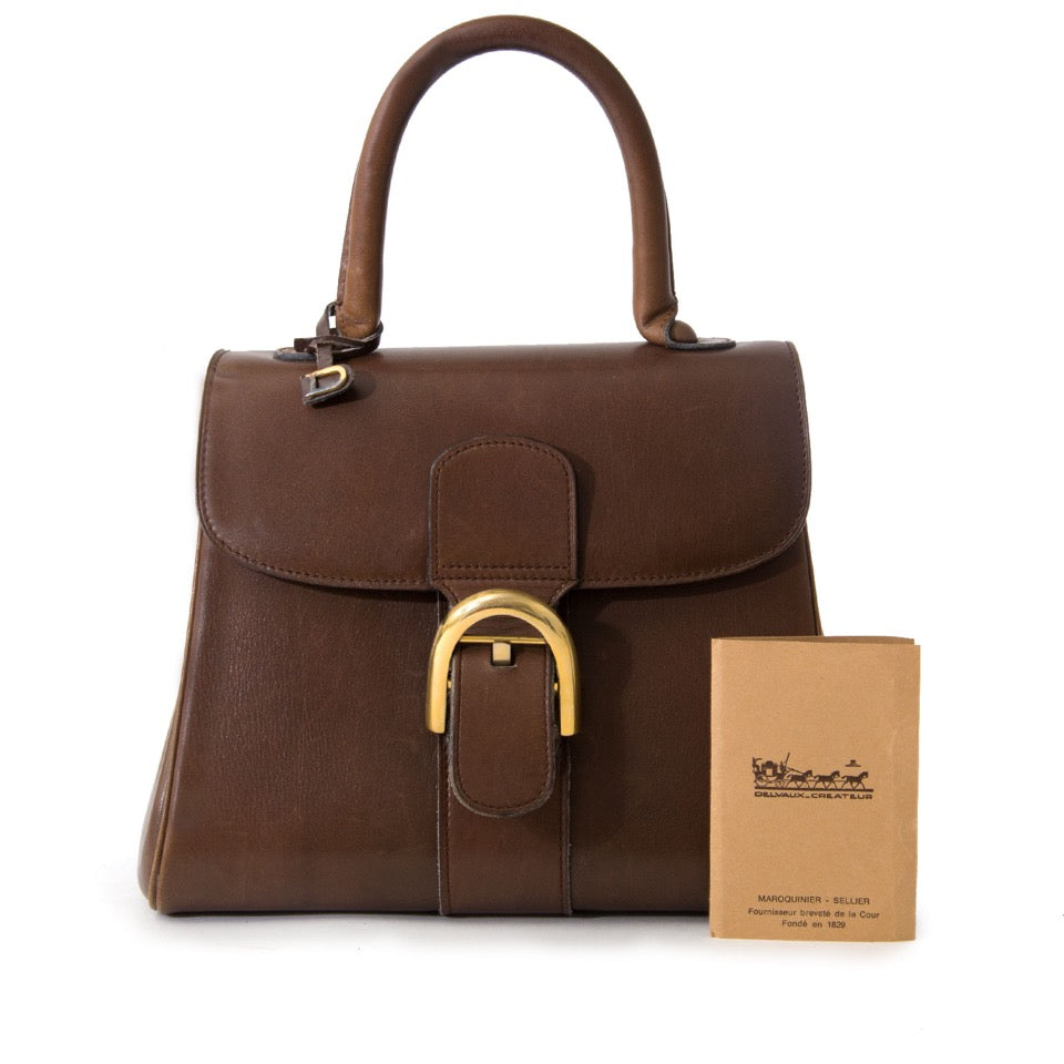 2de hands 100ù authentieke Delvaux Brown Pm Brillant Bag aan de beste prijs