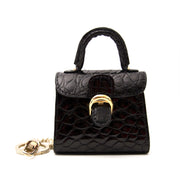acheter en ligne pour le meilleur prix Delvaux Brillant Black Croco Bag Charm