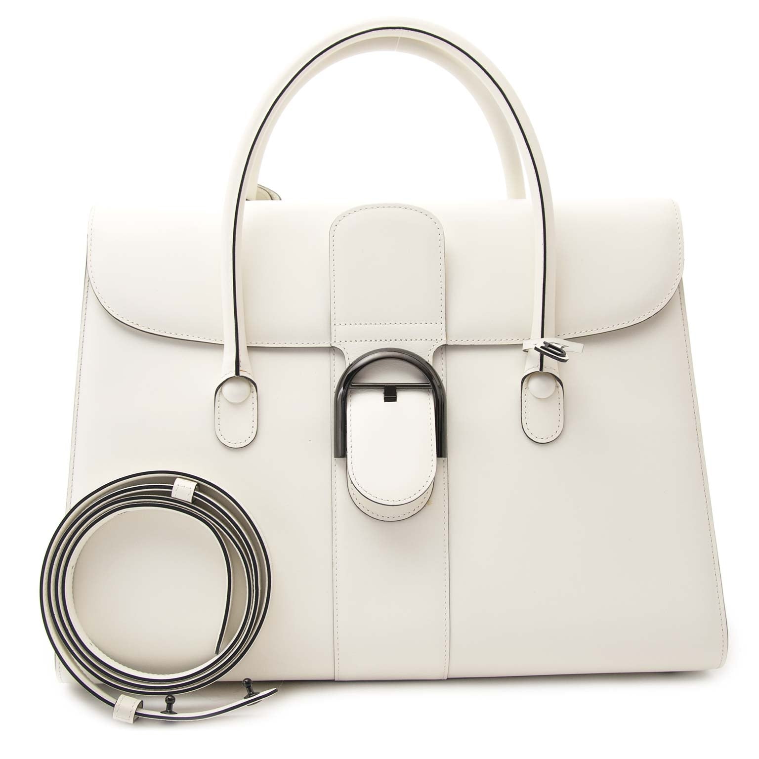 Delvaux White Brillant Double Poignée Bag Buy authentic designer Delvaux secondhand bags at Labellov at the best price. Safe and secure shopping. Koop tweedehands authentieke Delvaux tassen bij designer webwinkel labellov.