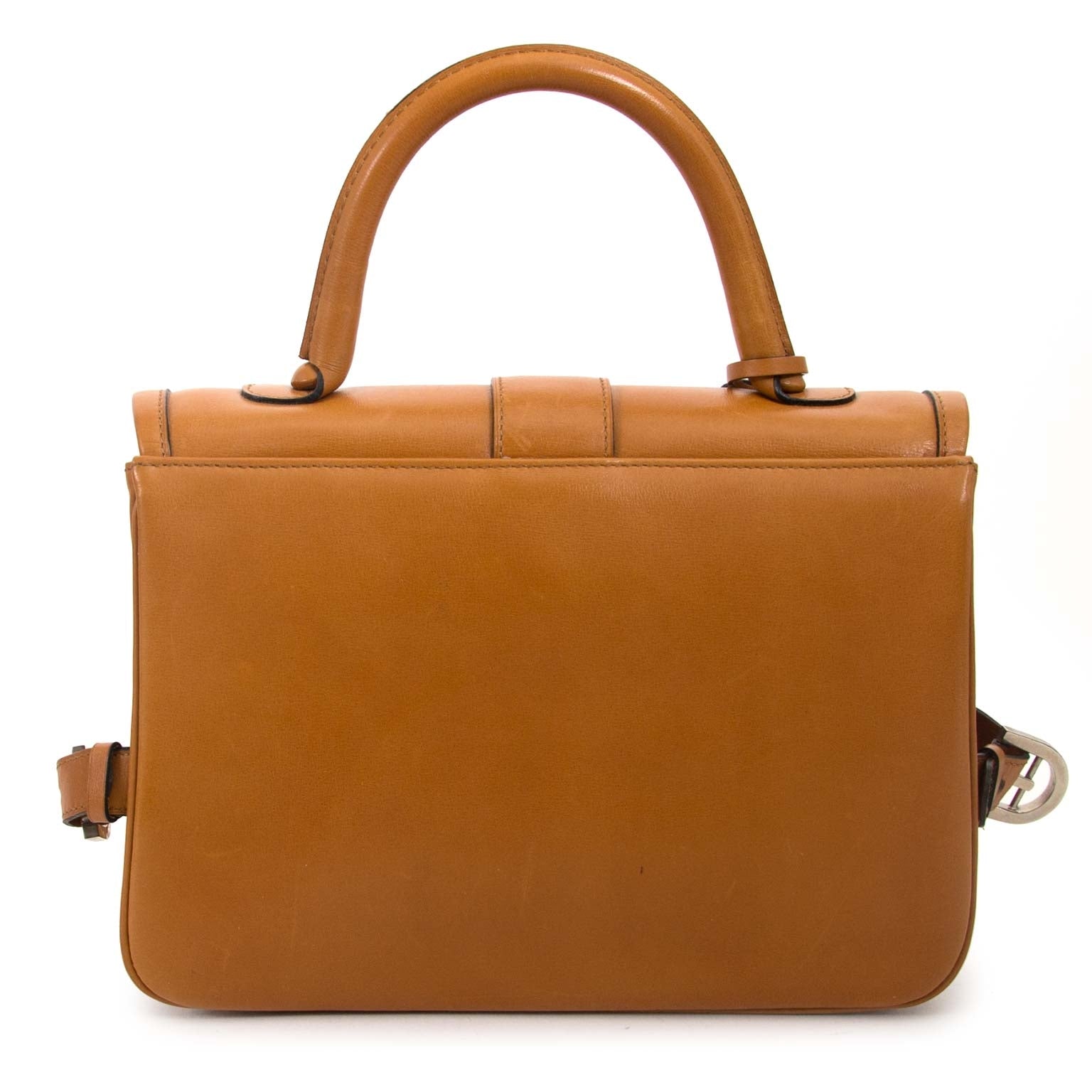 Delvaux Brillant Rouilly Cognac Top Handle Bag