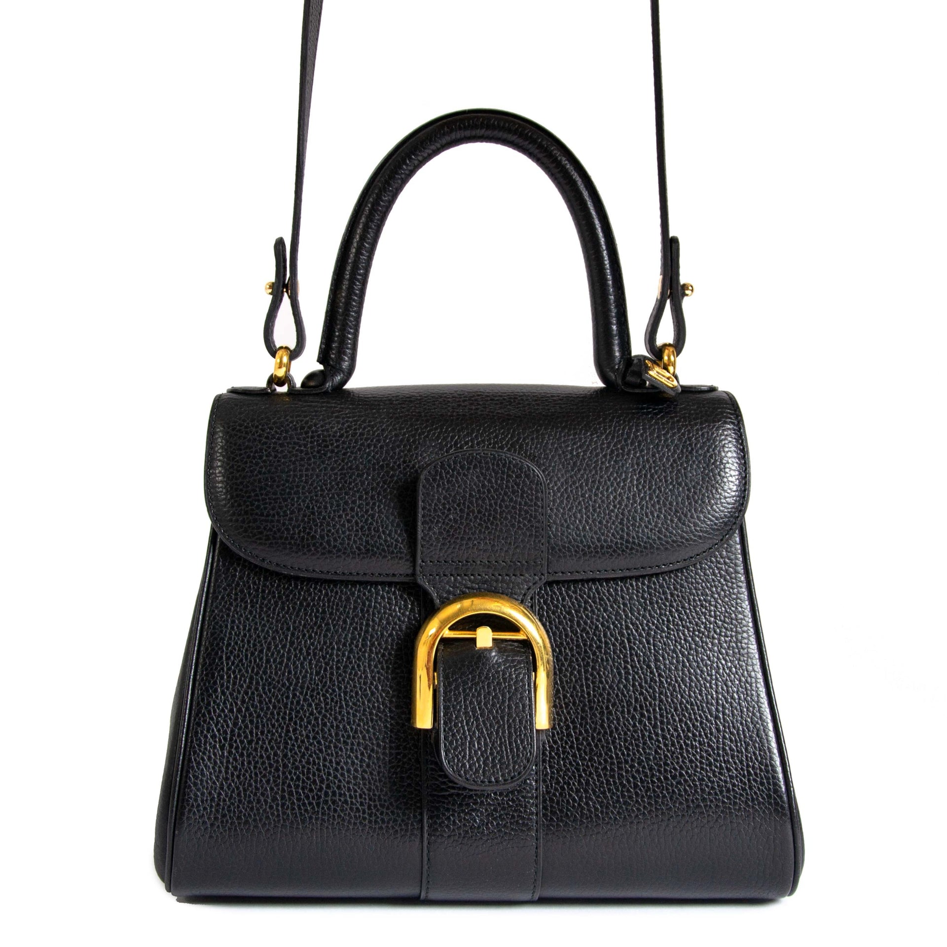 buy secondhand authentic Delvaux Brillant Black PM + Strap for less at Labellov, online vintage webshop. Safe and secure shopping