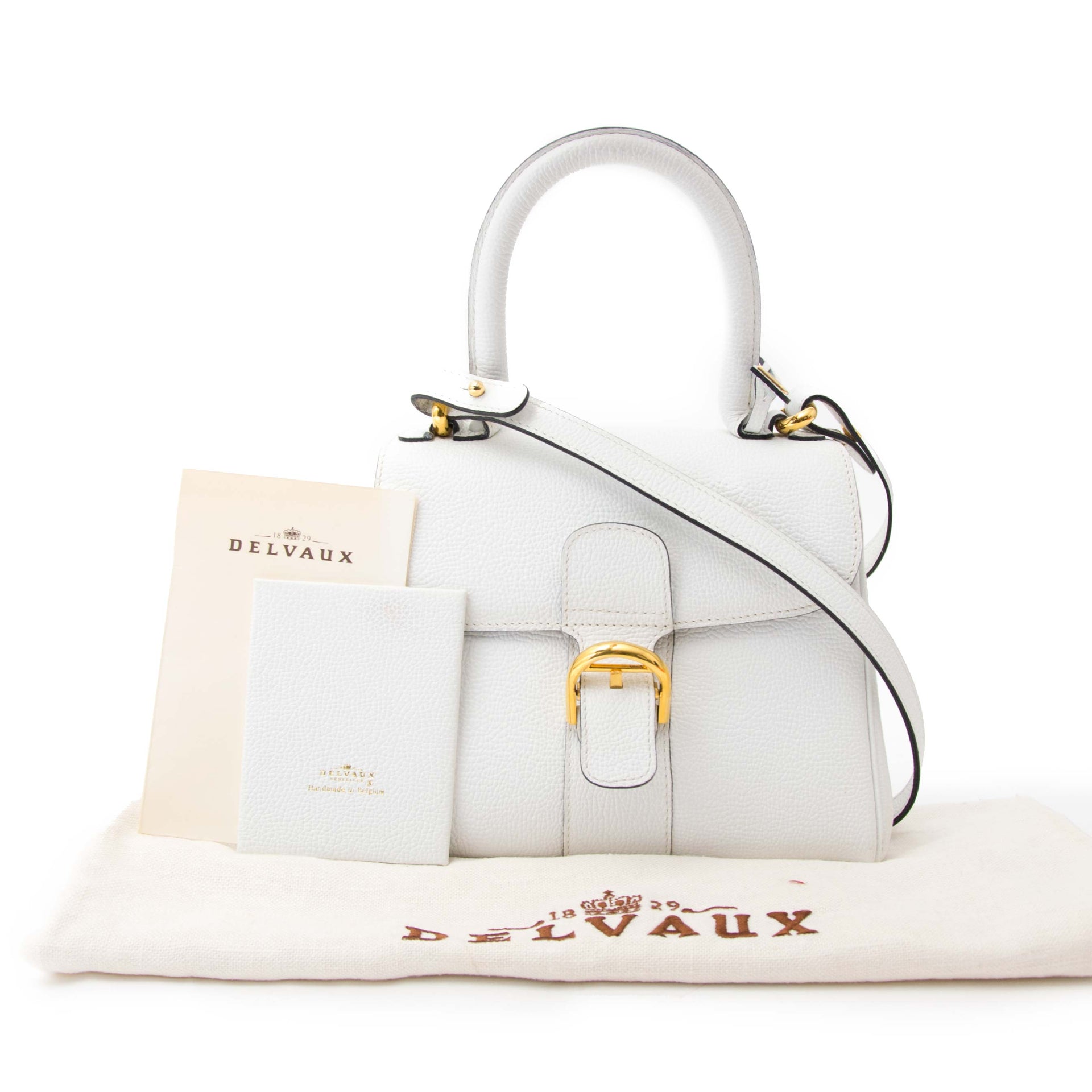 koop online aan de besete prijs joiu tweedehands Delvaux White Brillant Mini GHW