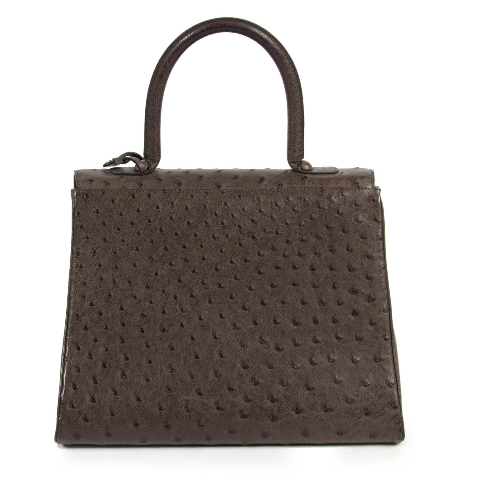 delvaux brillant ostrich MM palissandre bag now for sale at labellov vintage fashion webshop belgium