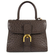 delvaux brillant ostrich MM palissandre bag now for sale at labellov vintage fashion webshop belgium