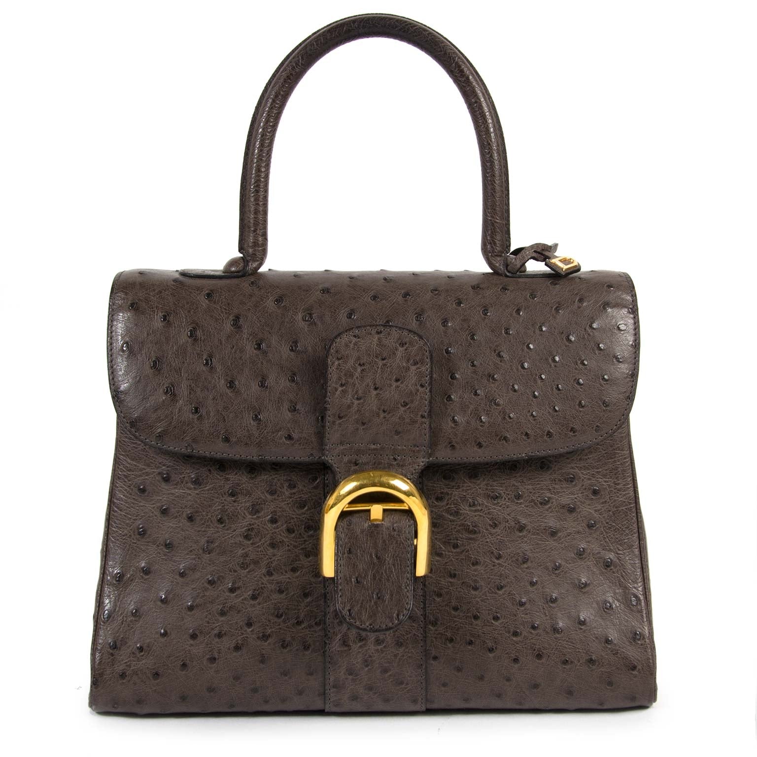 delvaux brillant ostrich MM palissandre bag now for sale at labellov vintage fashion webshop belgium