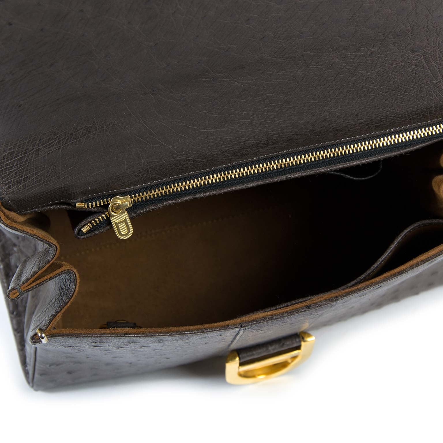 delvaux brillant ostrich MM palissandre bag now for sale at labellov vintage fashion webshop belgium